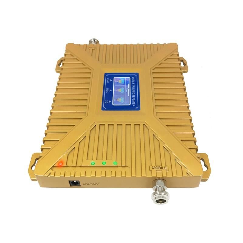 golden tri band indoor smart triband repeater Band 1/3/8 3g 4g lte gsm 900/1800/2100mhz band 3 home cell phone signal booster
